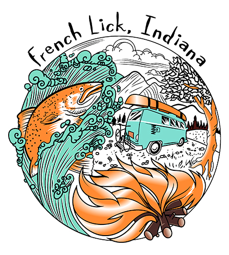 French Lick Indiana Vector Artwork
